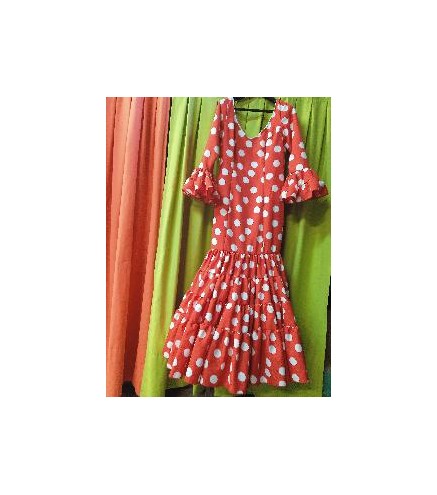 VESTIDO GRANADA ROJO LUNAR OREO BEIG T48