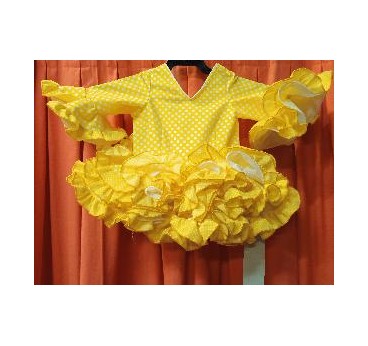 VESTIDO CARLOTA AMARILLO LUNAR BLANCO LENTEJA T-20