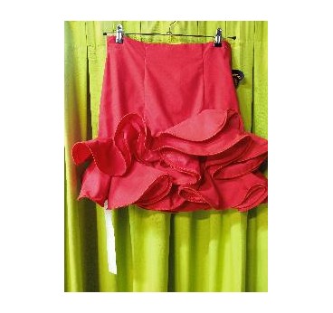 FALDA FLAMENCO ROJA CORTA T44