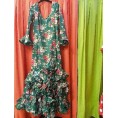 VESTIDO PATIOS VERDE ESTAMPADO FLORES T-46