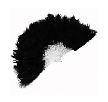 ABANICO PLUMAS NEGRO