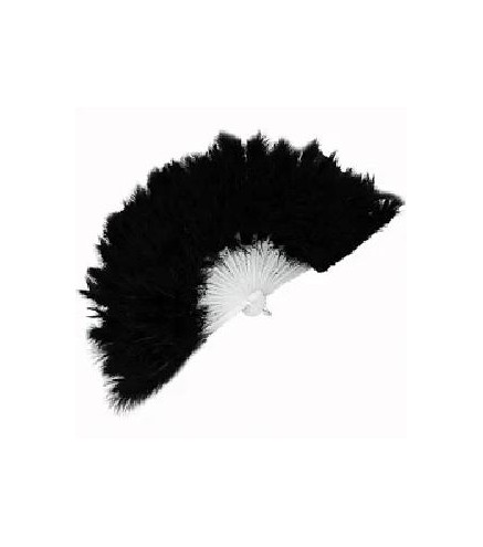 ABANICO PLUMAS NEGRO