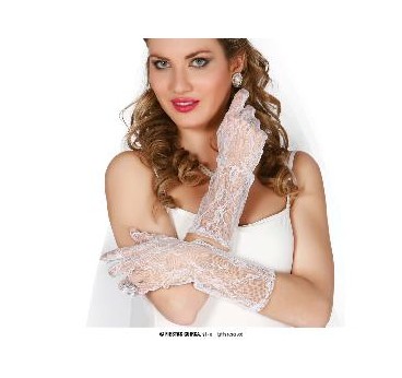 GUANTES CALADOS BLANCOS 38 CMS.