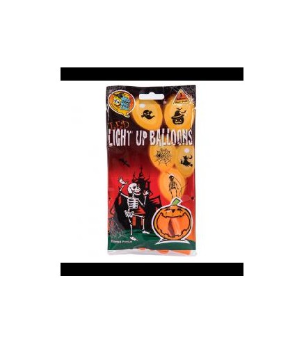 GLOBO LED*5-30CM - HALLOWEEN- NARANJA