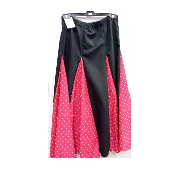 FALDA FLAMENCA NEGRA CON GODETS ROJO T-L