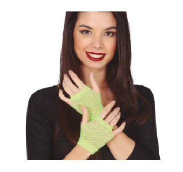 GUANTES MALLA VERDE NEON 11 CMS.