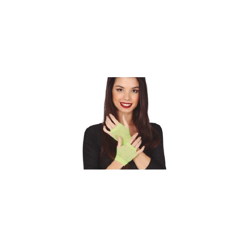 -GUANTES MITON MALLA VERDE NEON 11 CMS.