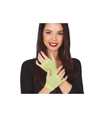 -GUANTES MITON MALLA VERDE NEON 11 CMS.