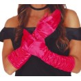 GUANTES ARRUGADOS FUCSIA 40 CMS.