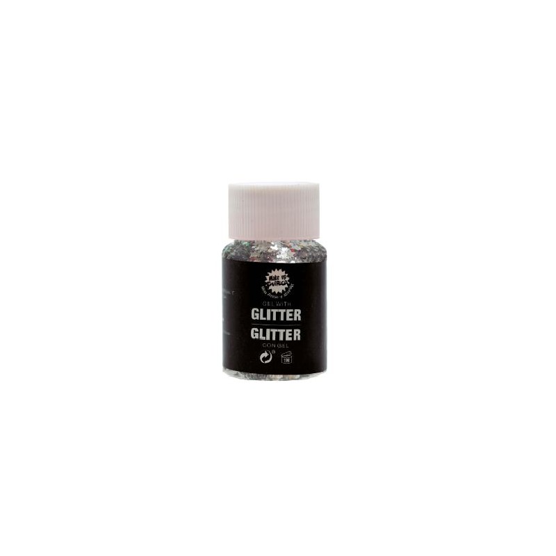 GEL CON GLITTER PLATA 20 GR