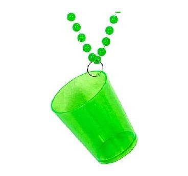 COLLAR CON VASO SAN PATRICIO FLUORESCENTE