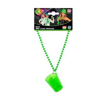 COLLAR CON VASO SAN PATRICIO FLUORESCENTE