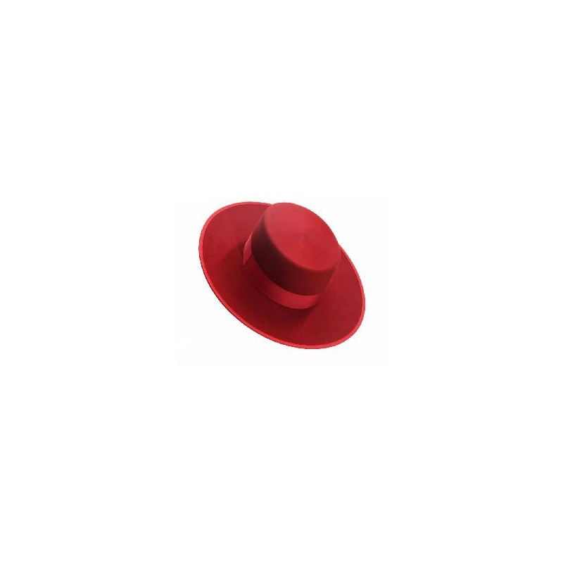 SOMBRERO CORDOBES FIELTRO ROJO