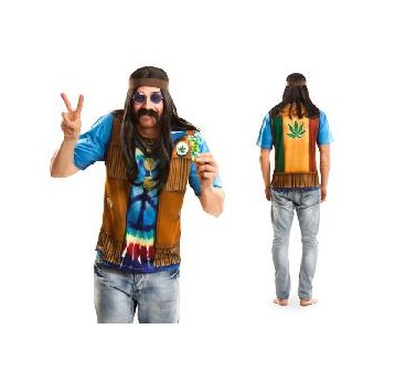 DISFRAZ HIPPIE CAMISETA HOMBRE M