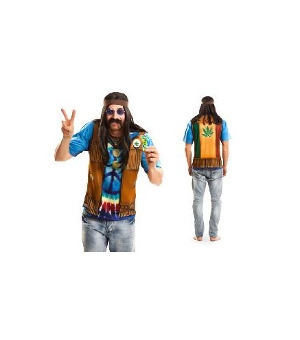 DISFRAZ HIPPIE CAMISETA HOMBRE M