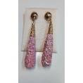 PENDIENTES LARGOS ROSAS DORADOS