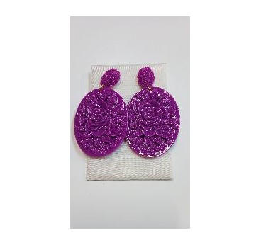 PENDIENTES DE ARO MORADO