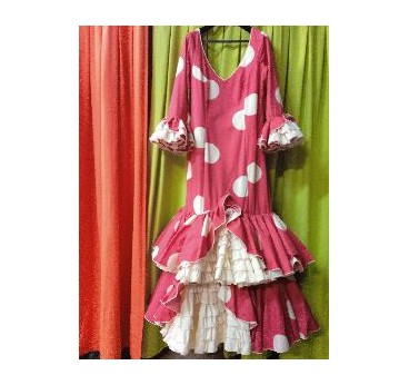 VESTIDO CORDOBA COLORETE LUNAR GALLETA BEIG T-48