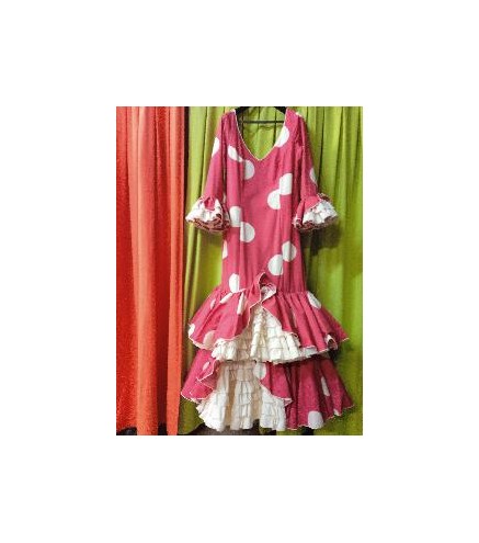 VESTIDO CORDOBA COLORETE LUNAR GALLETA BEIG T-48