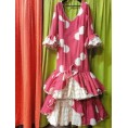 VESTIDO CORDOBA COLORETE LUNAR GALLETA BEIG T-48