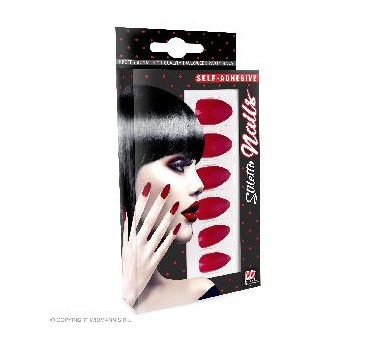 -SET UÑAS ESTILETE AUTOADHESIVAS ROJAS