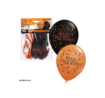 GLOBOS F. HALLOWEEN 6 PZS ESTRE Y LUNA PEQ