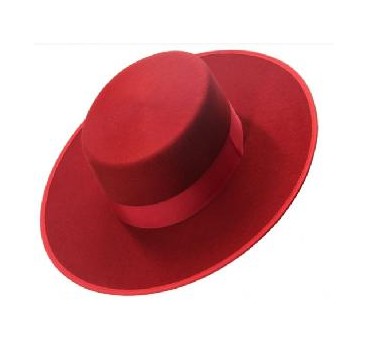 SOMBRERO CORDOBES FIELTRO ROJO