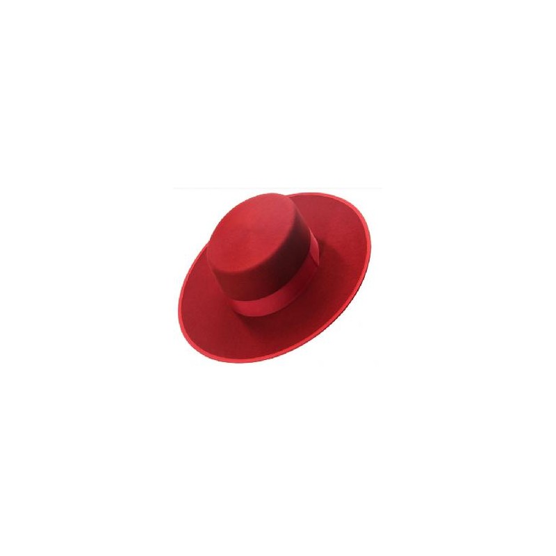 SOMBRERO CORDOBES FIELTRO ROJO