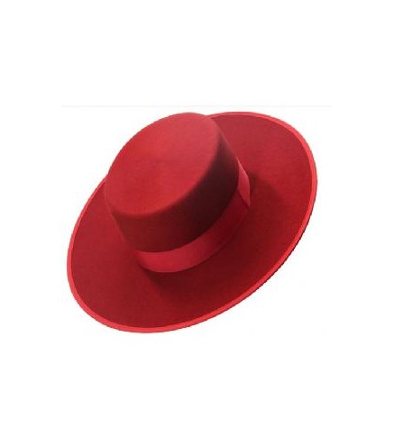 SOMBRERO CORDOBES FIELTRO ROJO