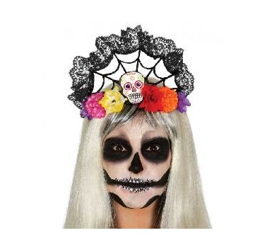 DIADEMA CALAVERA CON FLORES