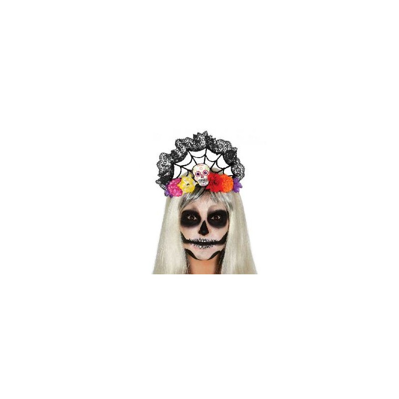 DIADEMA CALAVERA CON FLORES