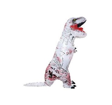 -DISFRAZ HINCHABLE DINOSAURIO GRIS T- ADULTO