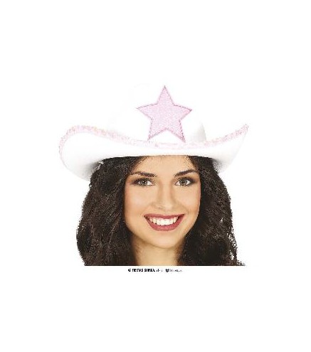 SOMBRERO VAQUERO BLANCO CON ESTRELLA