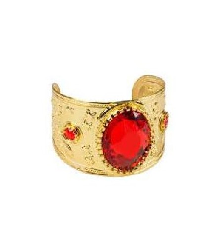 BRAZALETE DORADO CON PIEDRAS ROJAS