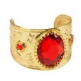 BRAZALETE DORADO CON PIEDRAS ROJAS