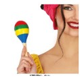 MARACA MULTICOLOR 20 CMS, MADERA