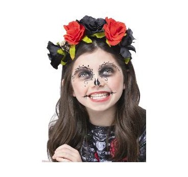 DIADEMA ROSAS NEGRAS INFANTIL