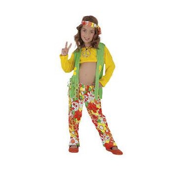 -DISFRAZ HIPPIE NIÑO T 3-4