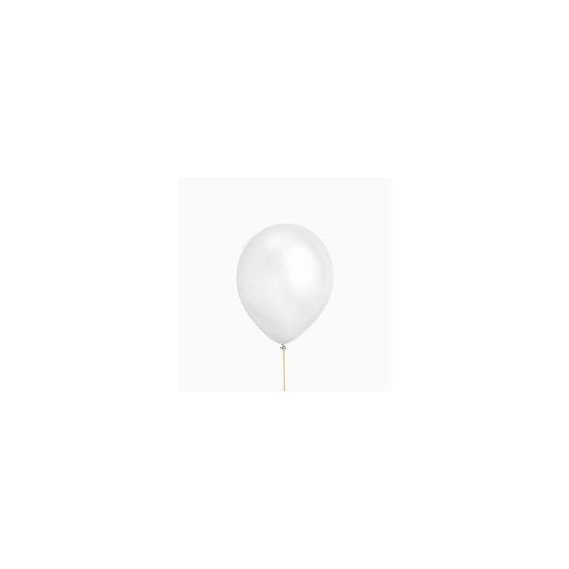 BOLSA GLOBOS LATEX BLANCOS METALIZADO 10 UNIDADES