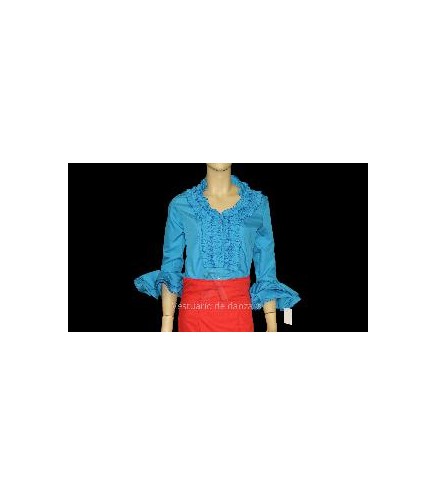 CAMISA FLAMENCA AZUL TURQUESA T-56