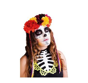 DIADEMA LUJO CATRINA ROSAS COL DIA MUERTO