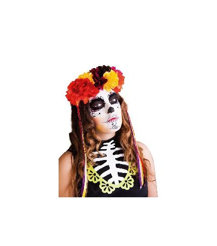 DIADEMA LUJO CATRINA ROSAS COL DIA MUERTO