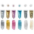 -TUBO MAQUILLAJE GLITTER GEL METALICO PLATA