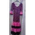 VESTIDO FLAMENCA NEGRO Y ROSA XL