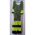 VESTIDO FLAMENCA NEGRO Y VERDE M