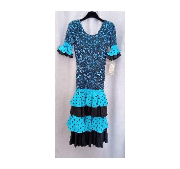 VESTIDO FLAMENCA NIÑA NEGRO Y AZUL 14