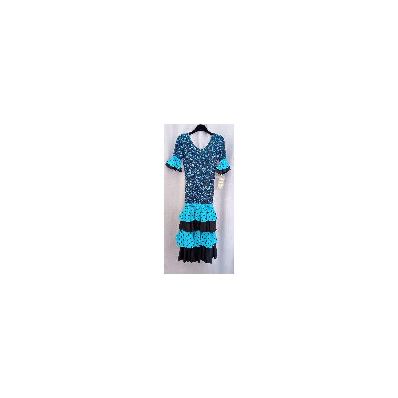 VESTIDO FLAMENCA NIÑA NEGRO Y AZUL 14