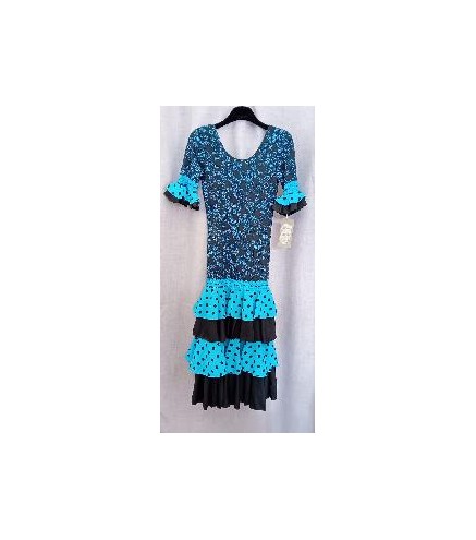 VESTIDO FLAMENCA NIÑA NEGRO Y AZUL 14