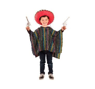 -PONCHO MEXICANO INFANTIL 6 AÑOS