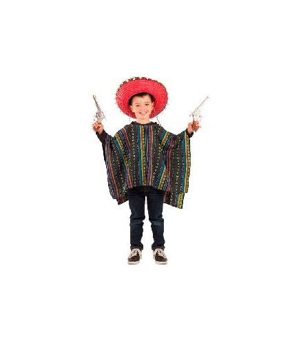 -PONCHO MEXICANO INFANTIL 6 AÑOS